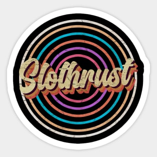 vintage circle line color Slothrust Sticker